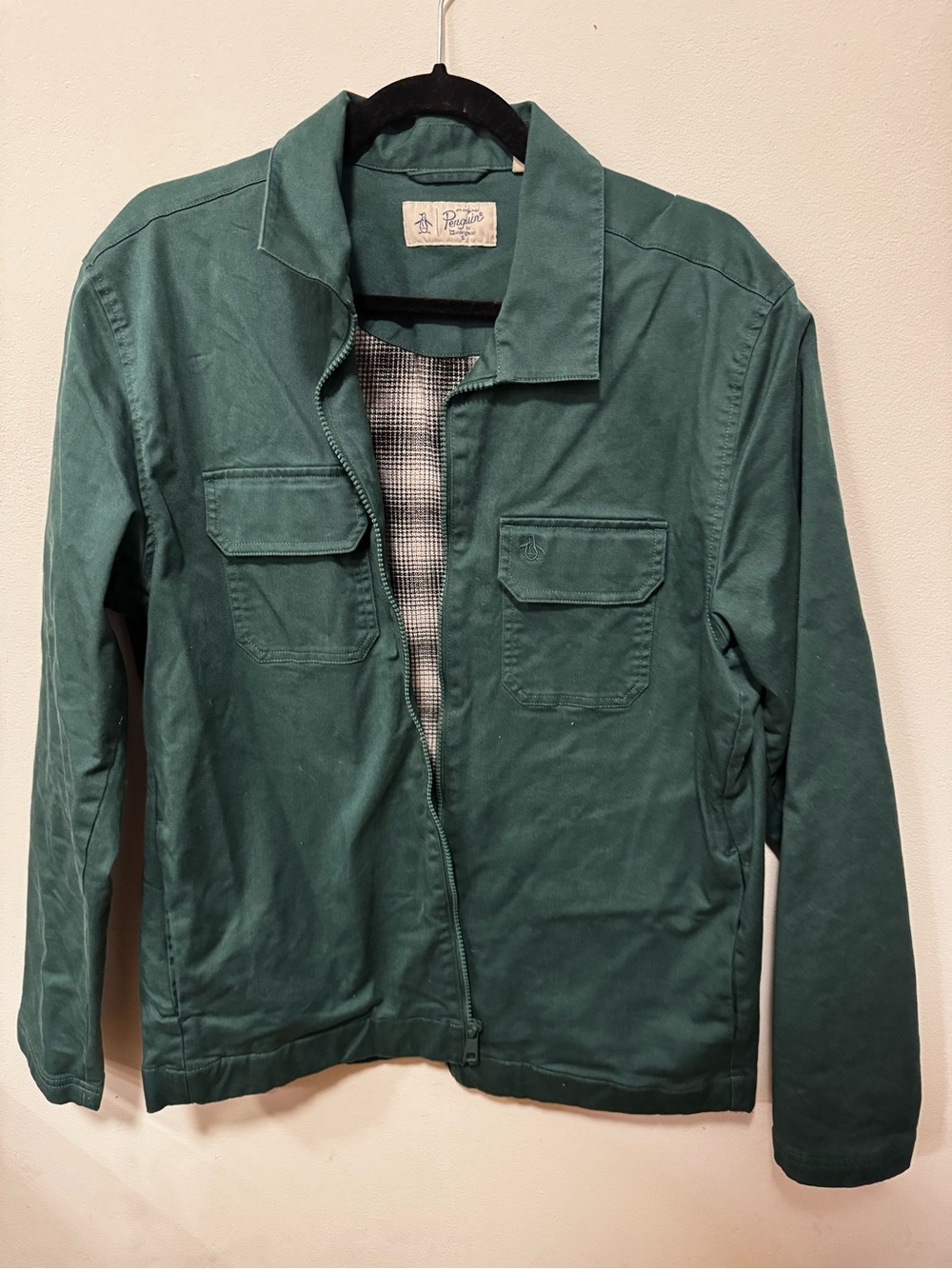 Unisex Green Utility Zip Jacket